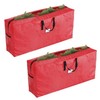 Hastings Home 2-pack Christmas Tree Storage Bags, Fits 9 Ft Artificial Tree, Protect Holiday Decorations (Red) 116630CZE